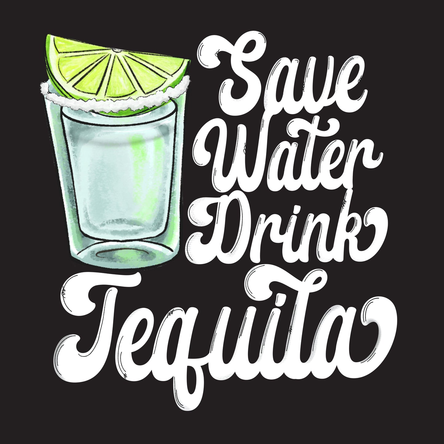 Save water drink tequila summertime shots T-shirt