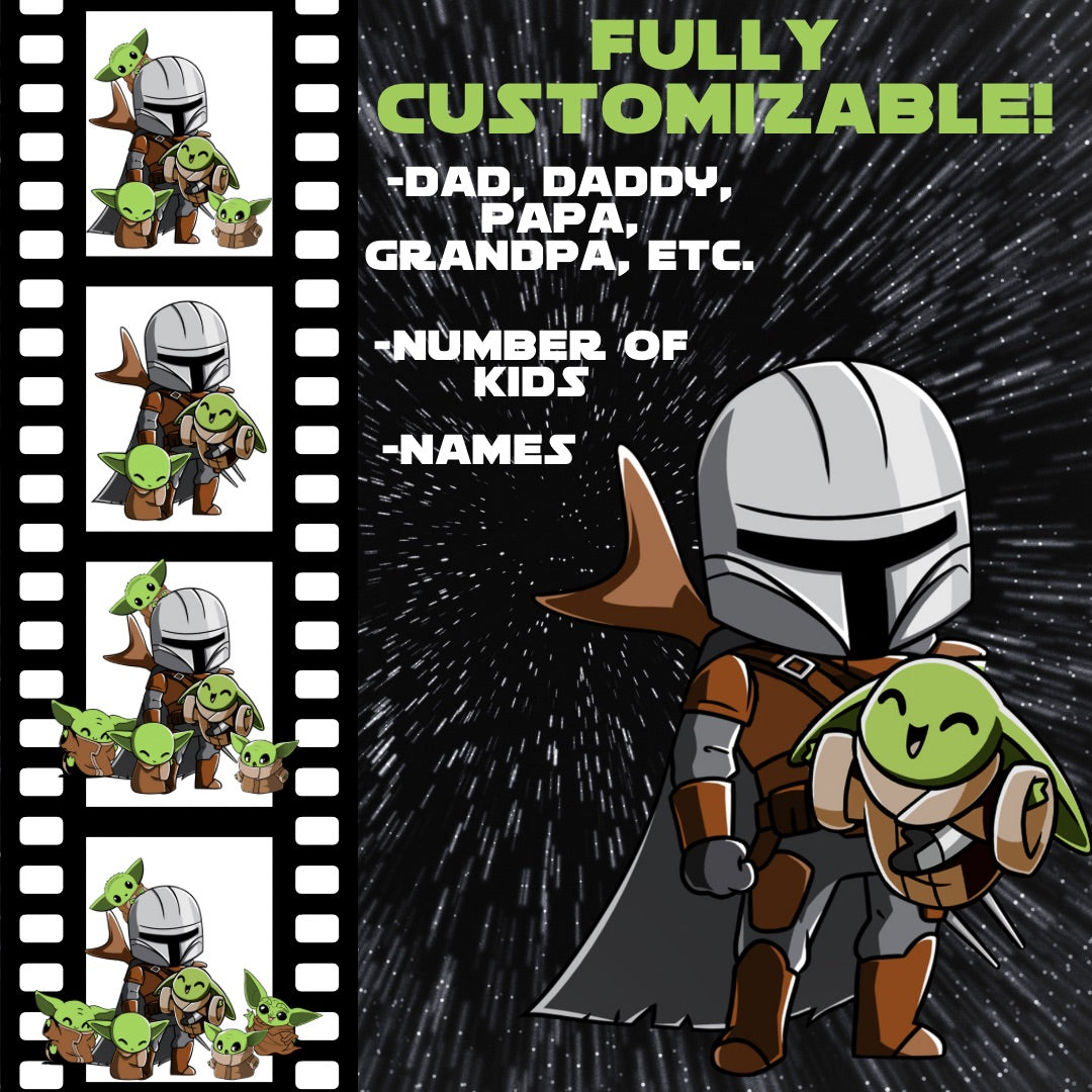 Yoda Best Dad in the Galaxy customizable star wars inspired grogu mandalorian t-shirt for Father’s Day