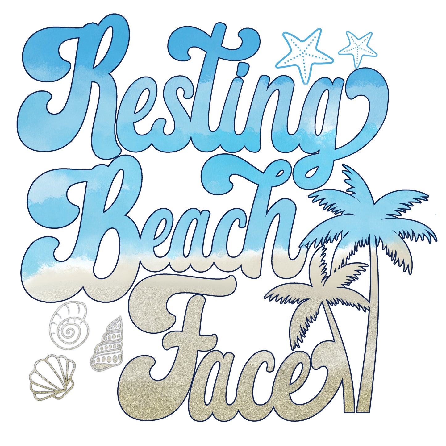 Resting beach face beachy waves T-shirt
