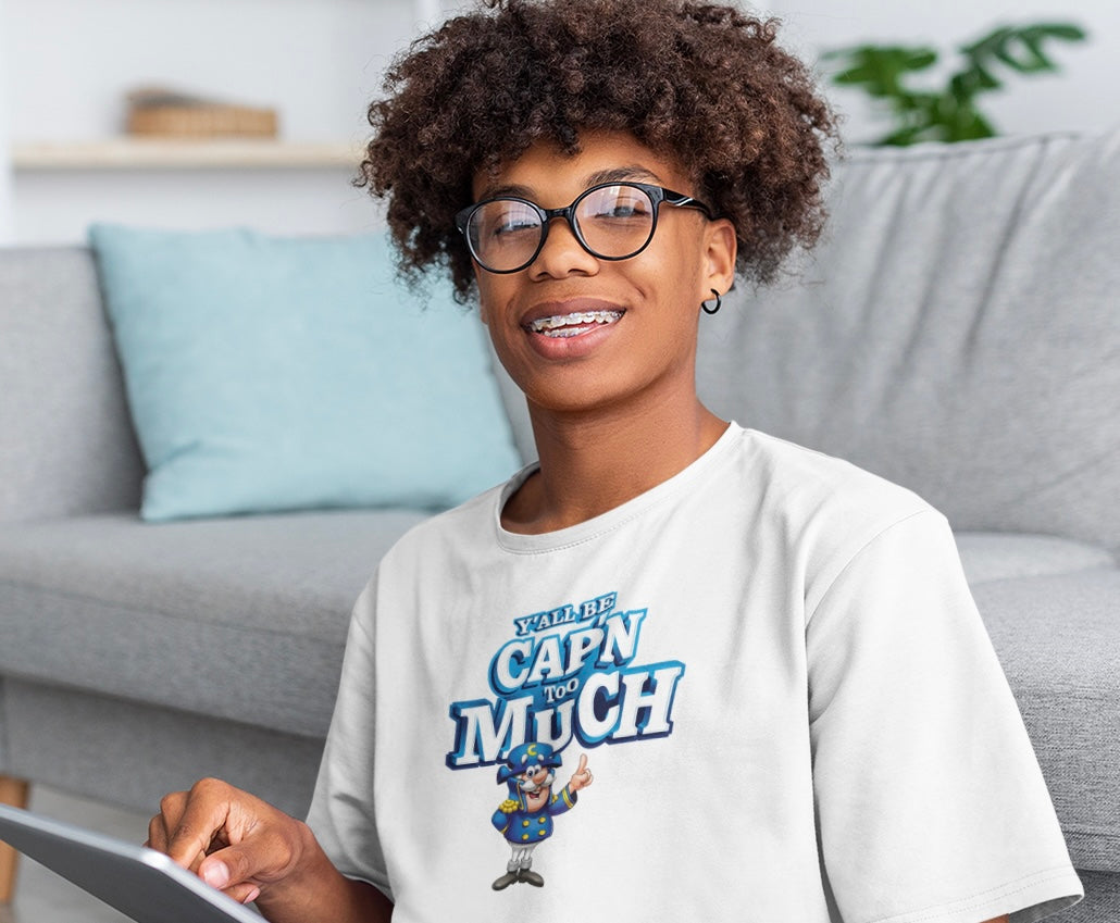 Cap'n too much funny t-shirt