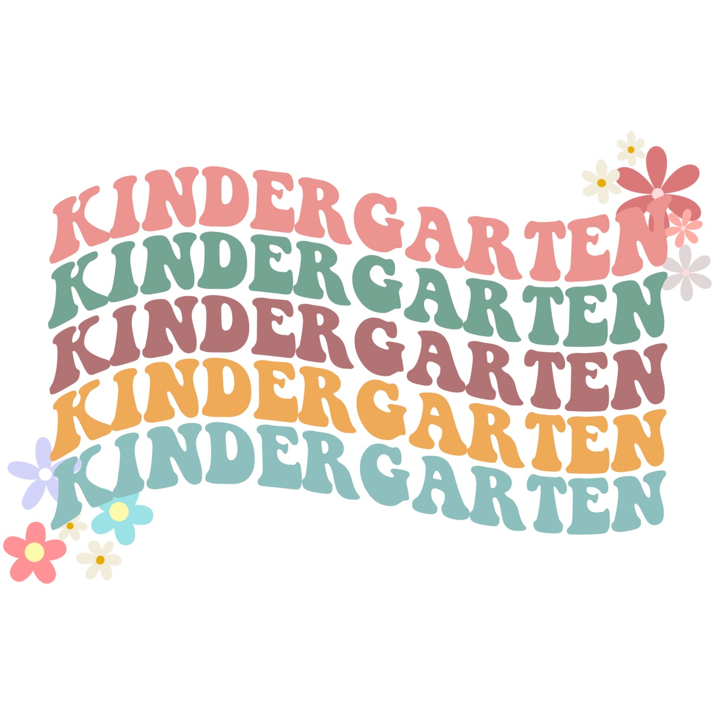 Kindergarten retro wavy text T-shirt, math teacher, kindergarten teachers, elementary teachers