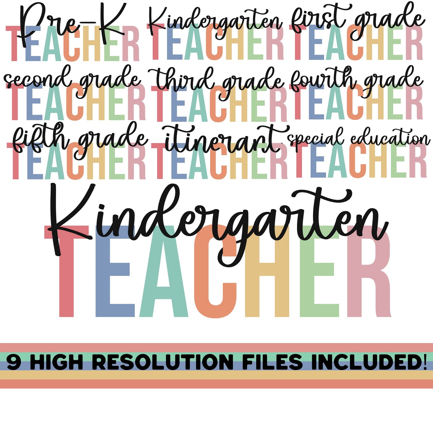 Back To School 9 PNG Teacher Bundle, kindergarten 1st Grade 2nd Grade 3rd Grade 4th Grade 5th Grade itinerant special ed Teacher Sublimation