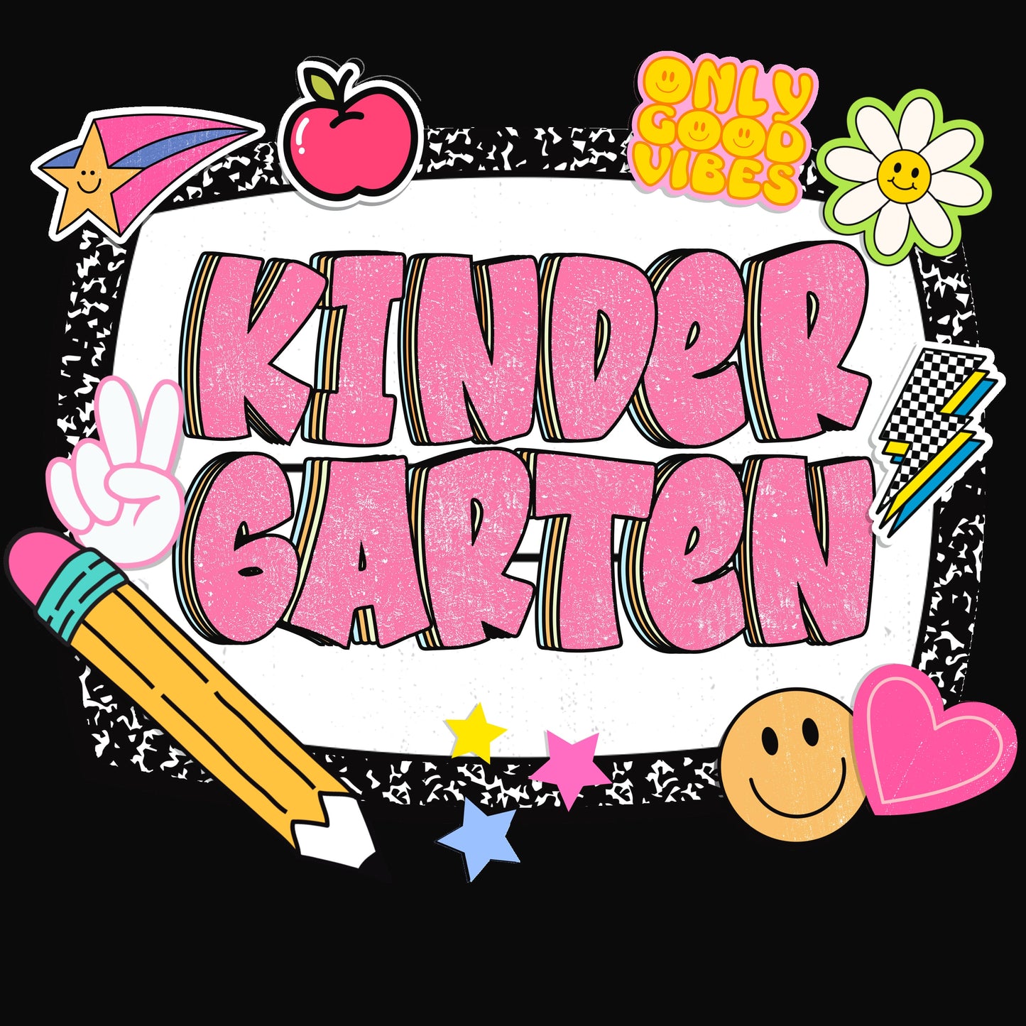 Back To School Grade Levels PNG Digital Bundle Composition Notebook Style preK Kindergarten 1st grade 2nd grade 3rd grade 4th grade teachers