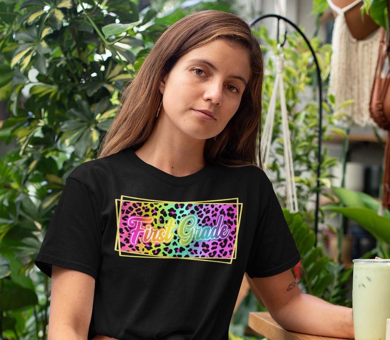 Back To School Lisa Frank inspired 7 PNG Bundle grade level Kindergarten 1st grade rainbow leopard Teacher Sublimation 90s inspired