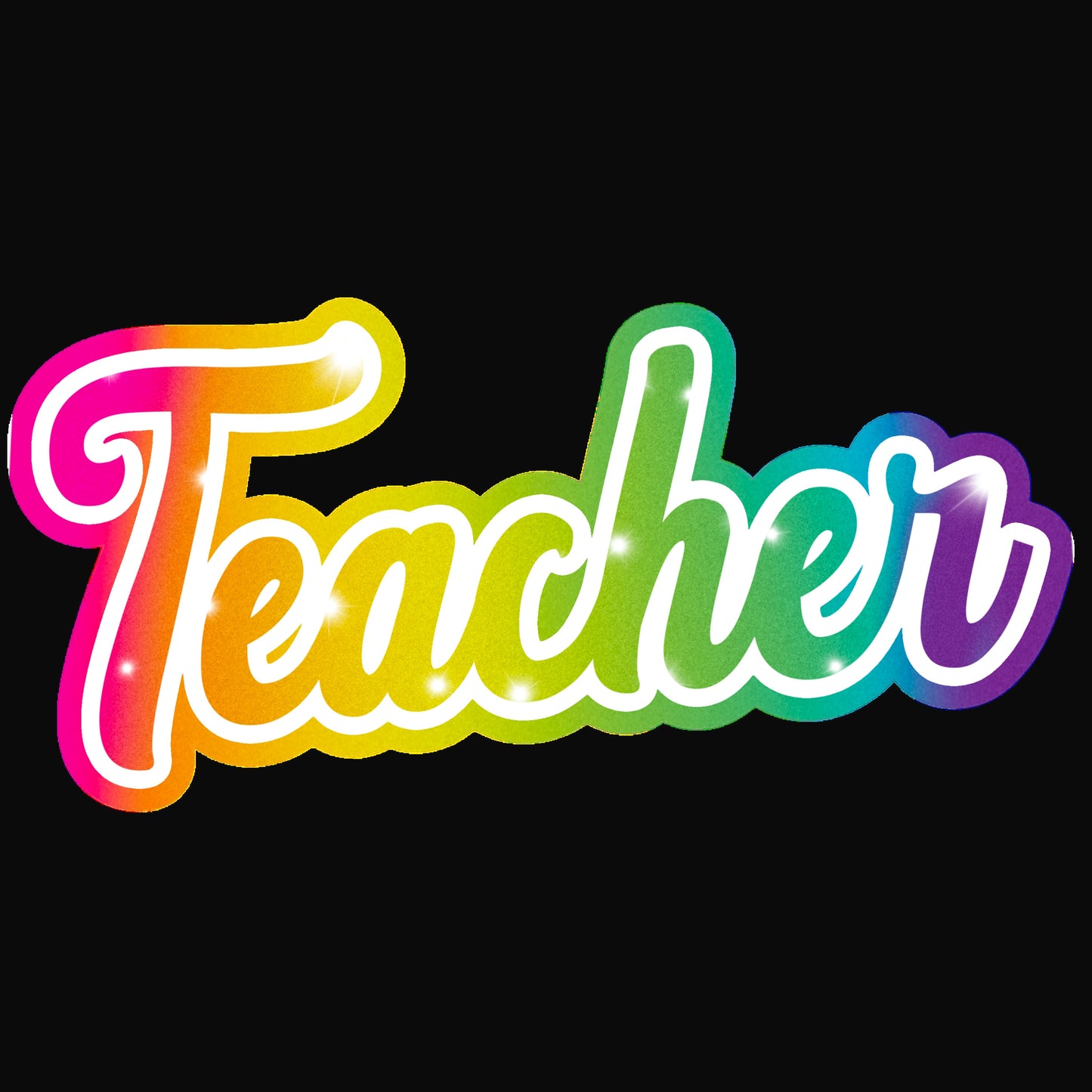 Lisa Frank inspired Teacher neon rainbow T-shirt teachers back to school