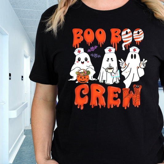 Boo boo crew Halloween shirt, pediatric nurse, school nurse, funny nurse doctor shirt, ghost nurse shirt, Spooky Season Retro Ghost