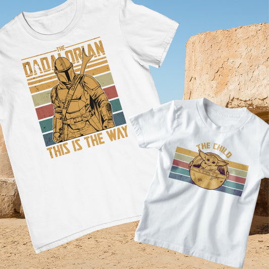 The Dadalorian and The Child Dad and Kid Matching T-shirt Set Star Wars inspired t-shirts for Father’s Day