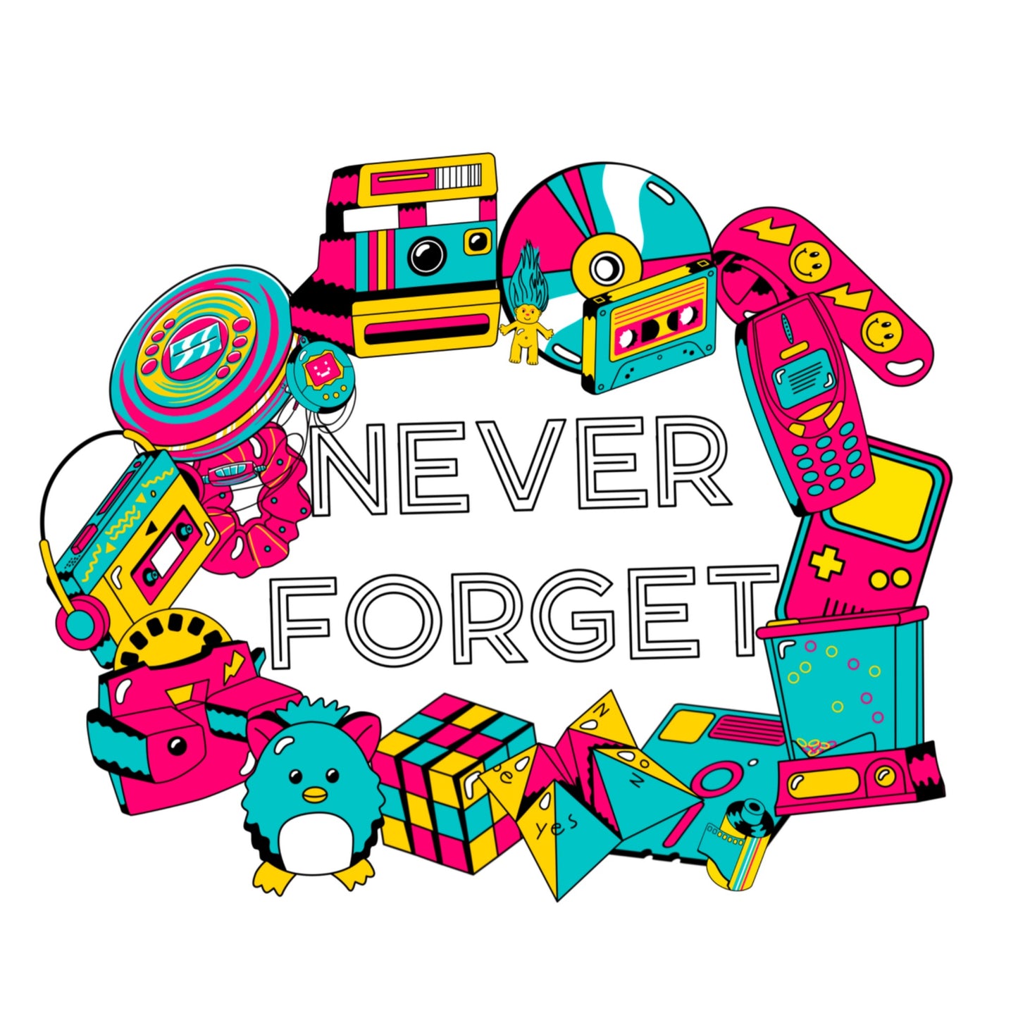 90’s Never Forget Nostalgia Pop Culture T-shirt