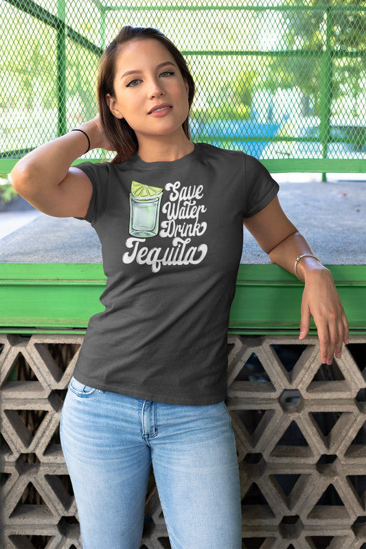 Save water drink tequila summertime shots T-shirt