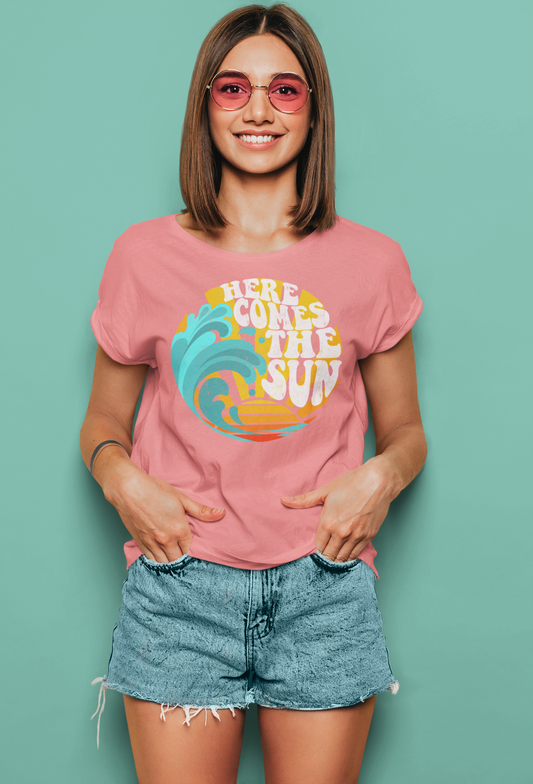 Here comes the sun waves and sunshine summertime T-shirt