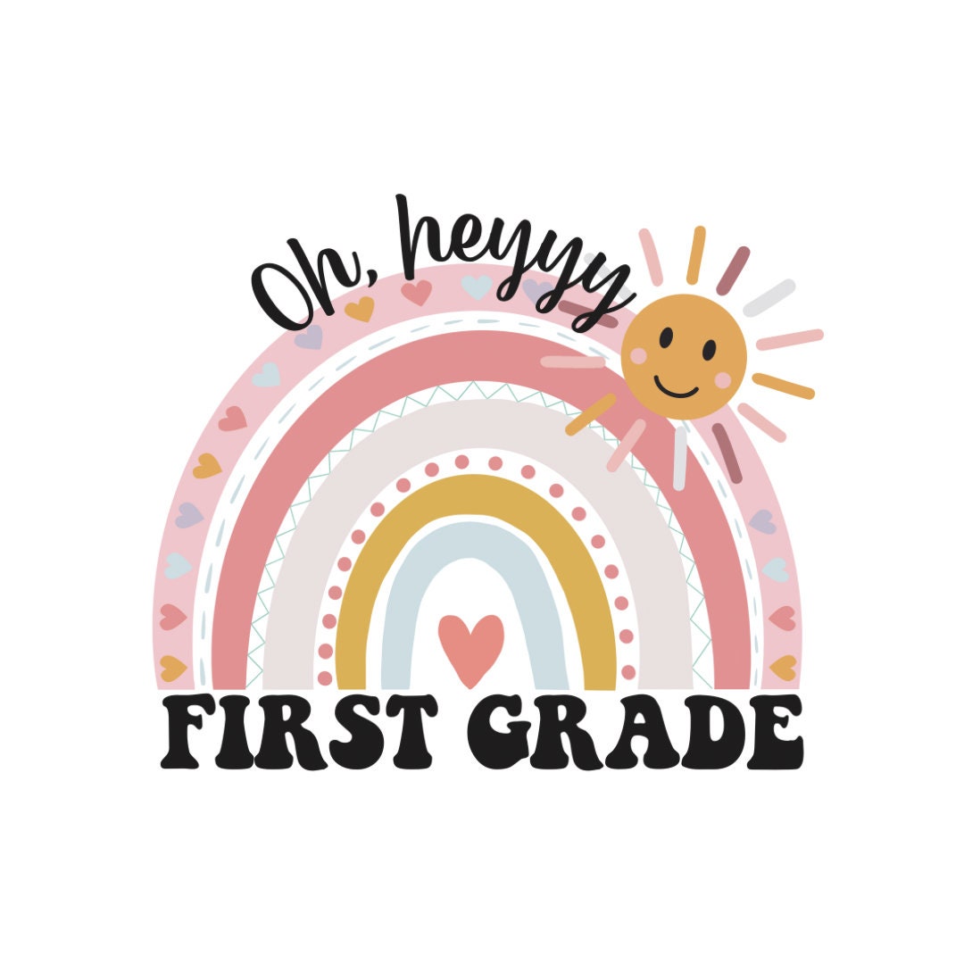 Oh hey first grade teacher T-shirt, boho rainbow, smiley sunshine, kindergarten teachers, elementary teachers, special education