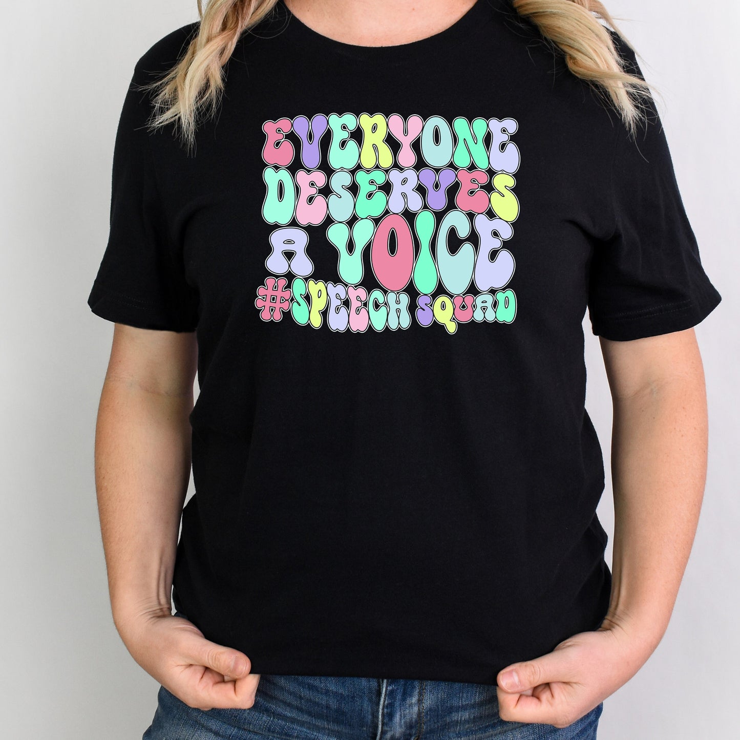 Everyone deserves a voice SLP speech squad speech therapy teacher shirt | speech language | speech pathologist | retro echo T-shirt