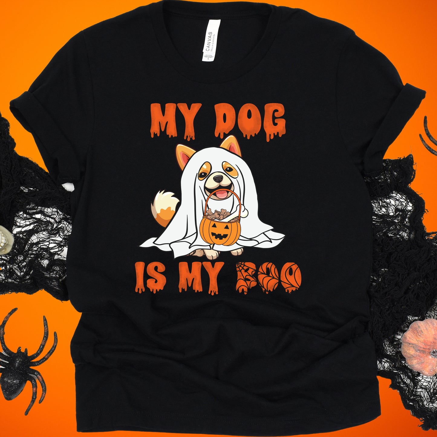 My dog is my Boo Ghost Dog Shirt, Halloween T-shirt, Halloween Sweater, Retro Spooky Season, Ghost Sweatshirt, Halloween Dog Sweatshirt